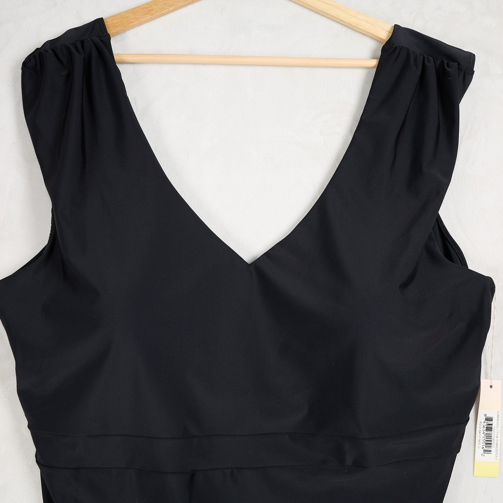 NWT Summersalt The Ruched Backflip One Piece Swimsuit Black Size 22 - Picture 4 of 8